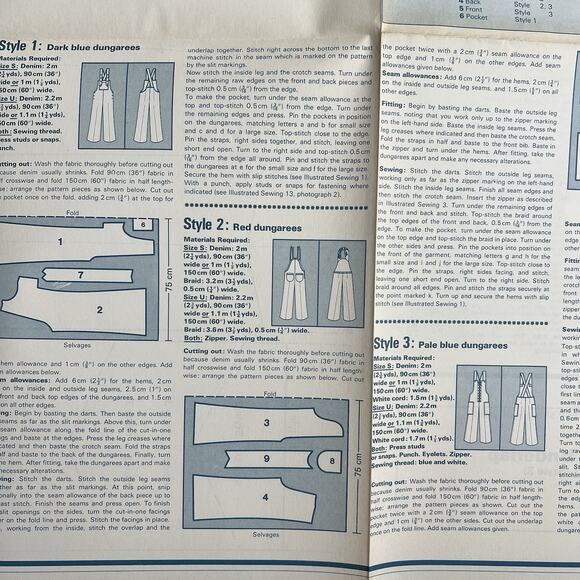 Vintage Designer Sewing Patterns Uncut Lot Of 4 Jeans Dresses Jackets Dungarees - Picture 9 of 9